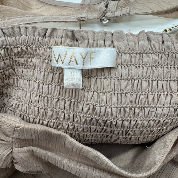 WAYF Metallic Thread Balloon Sleeve Top In Mocha - Picture 4 of 7